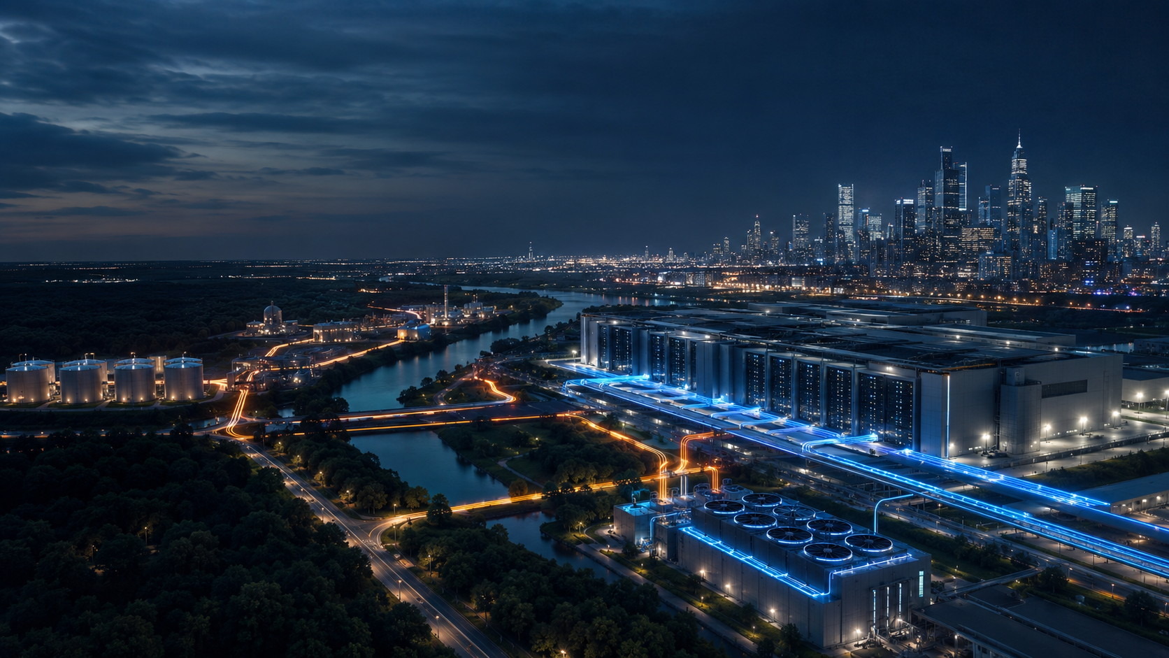 Futuristic thermal network linking data-center and city-scale infrastructure